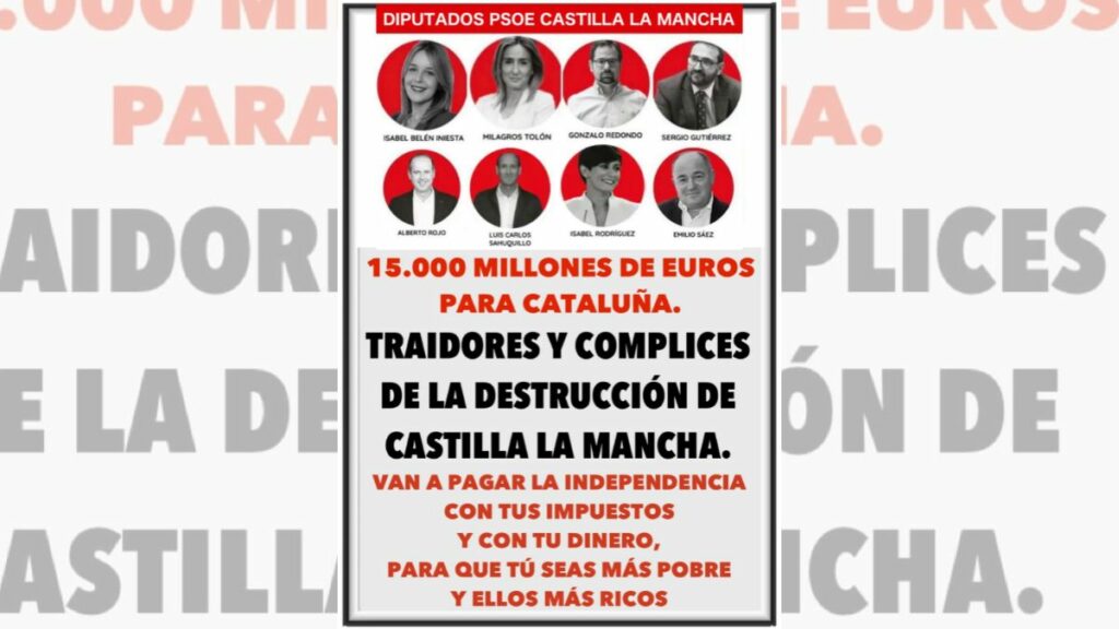 Cartel de la campaña contra los diputados del PSOE de Castilla-La Mancha
