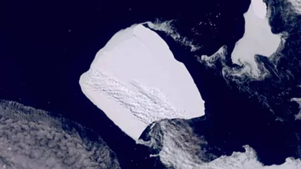 Vista por satélite del iceberg A23a