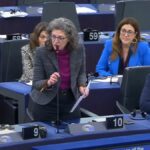 Maite Pagaza durante el debate sobre el Estado de Derecho en España de la Unión Europea