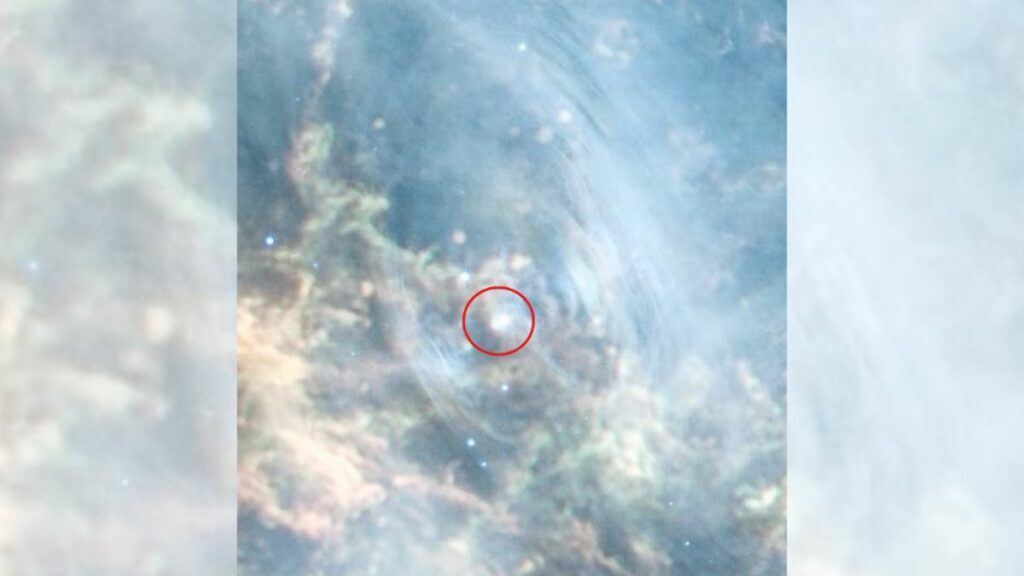 Imagen ampliada del centro de la Nebulosa del Cangrejo tomada por el James Webb