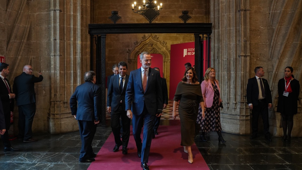 Felipe VI a su llegada a la ceremonia de los Premios Rey Jaume I