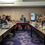Carles Puigdemont en la reunión con la dirección permanente de Junts
