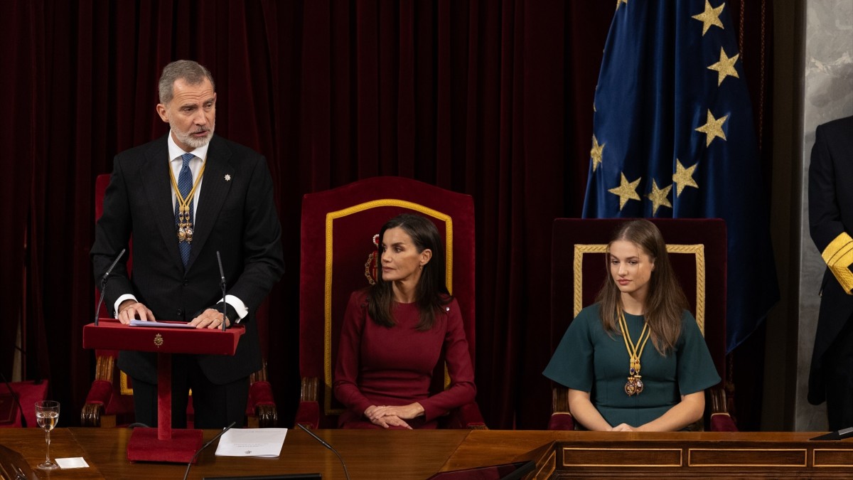 El Rey Felipe VI interviene durante la Solemne Sesión de Apertura de las Cortes Generales