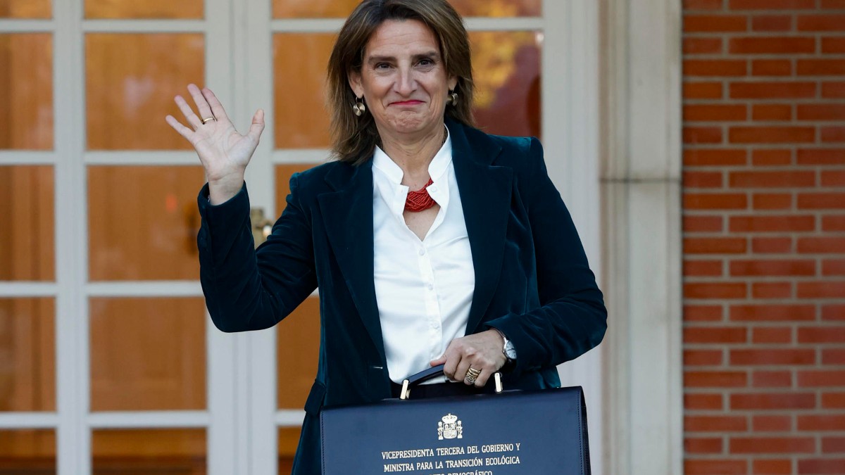 La vicepresidenta tercera y ministra de Transición Ecológica, Teresa Ribera, a su llegada a La Moncloa