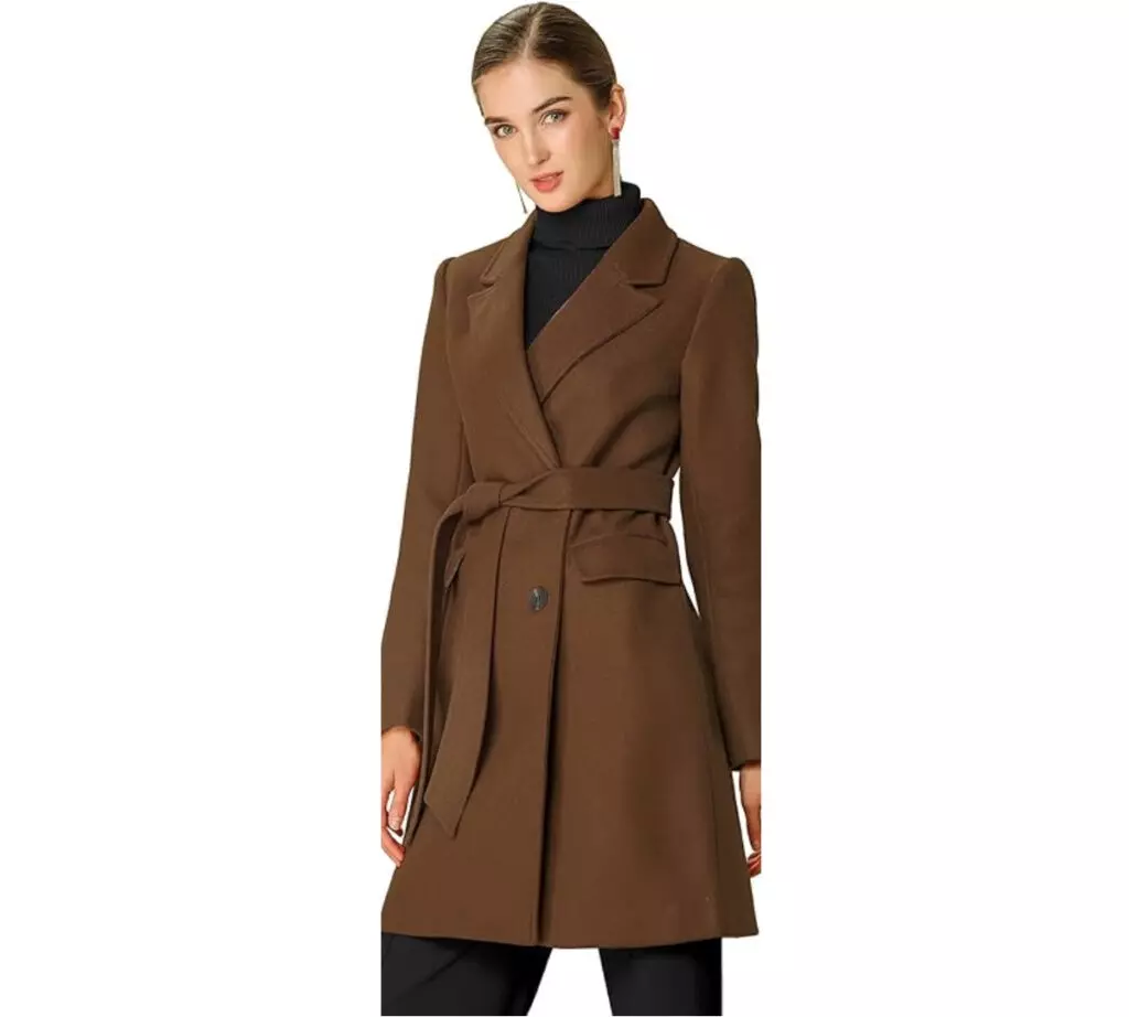 Abrigo marrón de Allegra K