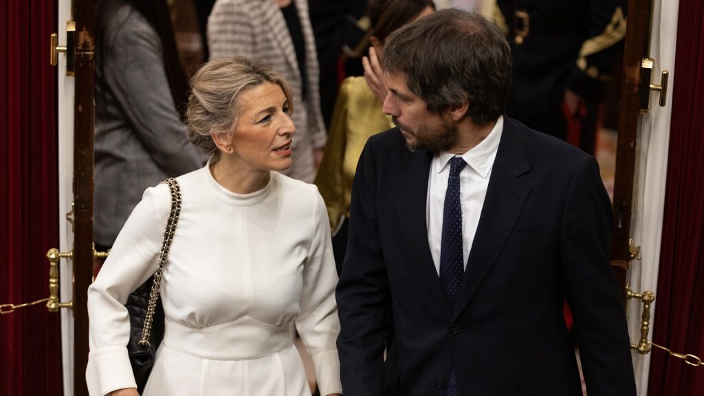 La vicepresidenta segunda, Yolanda Díaz, y el ministro de Cultura, Ernest Urtasun