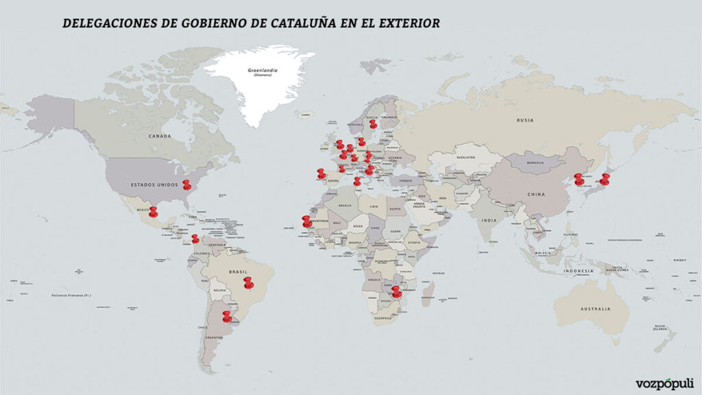 La Generalitat tiene ya el doble de ‘embajadas’ que en pleno procés ante el silencio cómplice del Gobierno