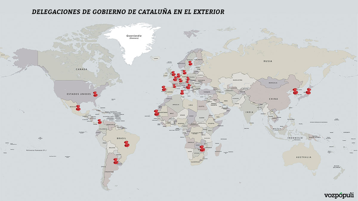 La Generalitat tiene ya el doble de ‘embajadas’ que en pleno procés ante el silencio cómplice del Gobierno