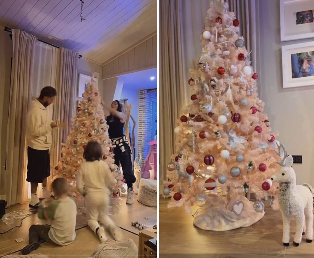 Sergio Ramos y Pilar Rubio ponen el árbol de Navidad