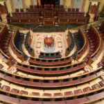 Plano general del hemiciclo del Congreso de los Diputados vacío