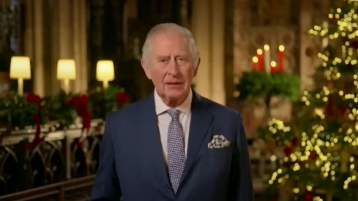 El rey Carlos III de Inglaterra durante su discurso navideño.