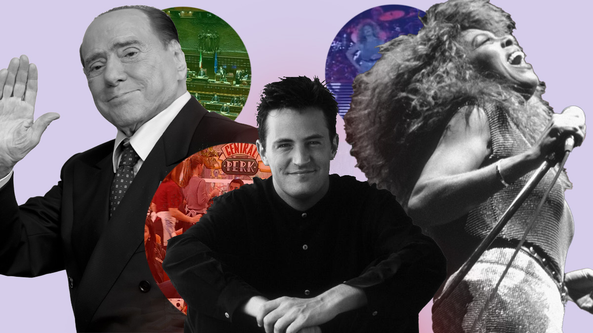 Estos son los famosos que murieron en 2023. En la imagen: Silvio Berlusconi, Matthew Perry y Tina Turner