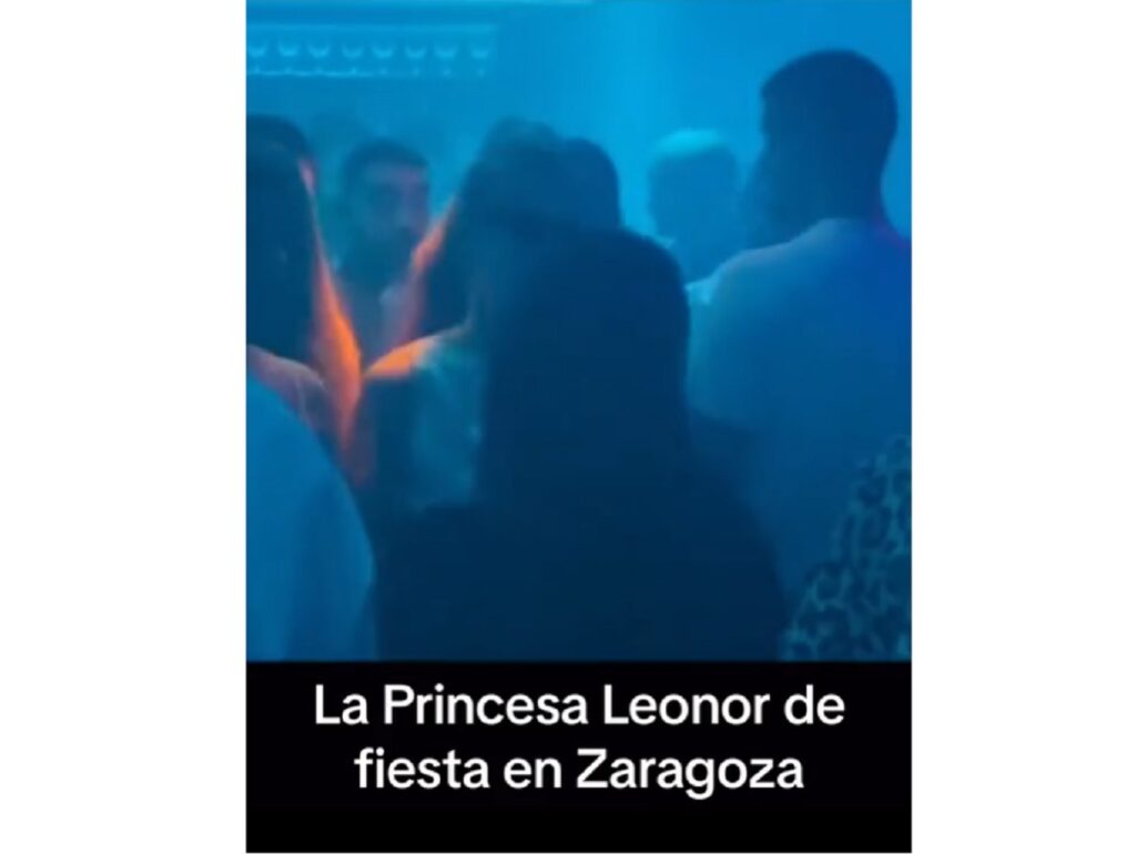 Captura del video de la princesa Leonor en la discoteca Parros de Zaragoza