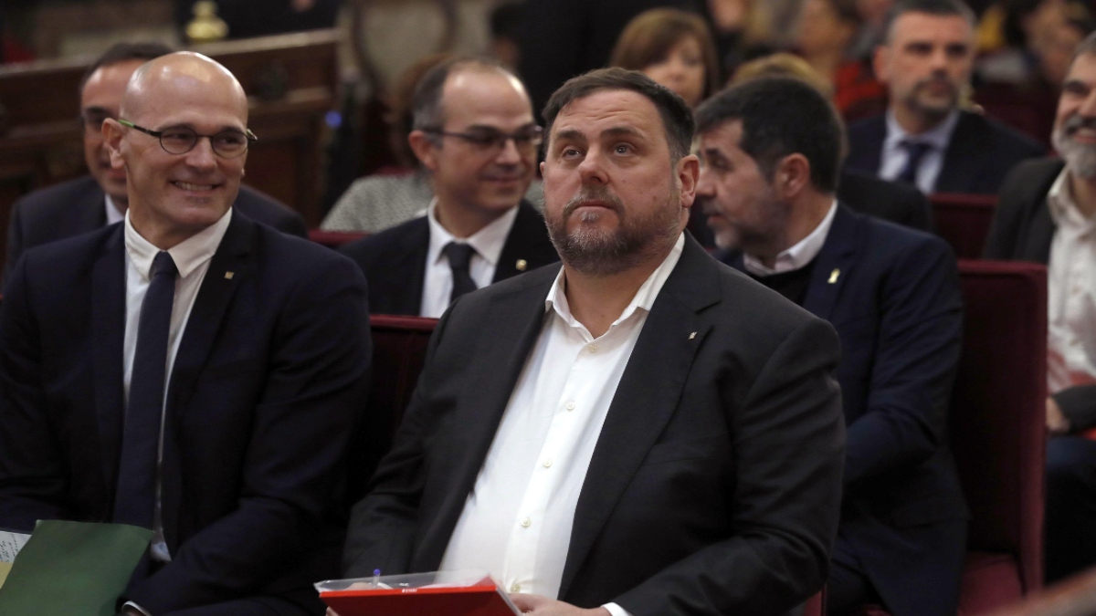 Oriol Junqueras y Raül Romeva en el juicio del 'procés'
