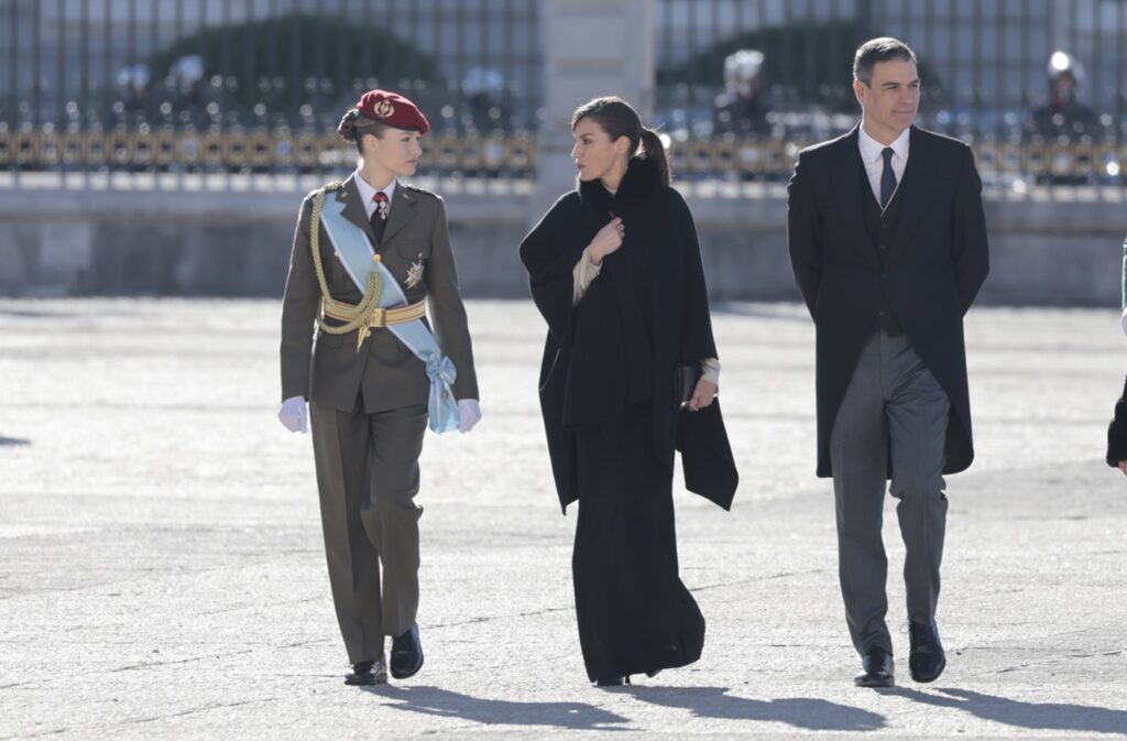 La princesa Leonor, la reina Letizia y Pedro Sánchez en la Pascua Militar