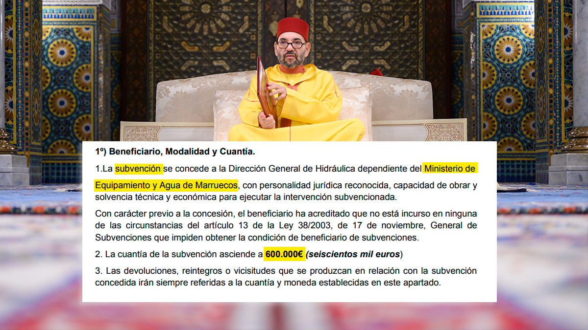 Sánchez entrega otros 600.000 euros a Mohamed VI para un proyecto hídrico en una comuna de Marruecos