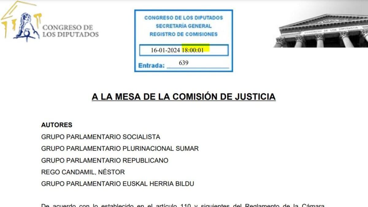 Las enmiendas registradas por el PSOE a la ley de amnistía.