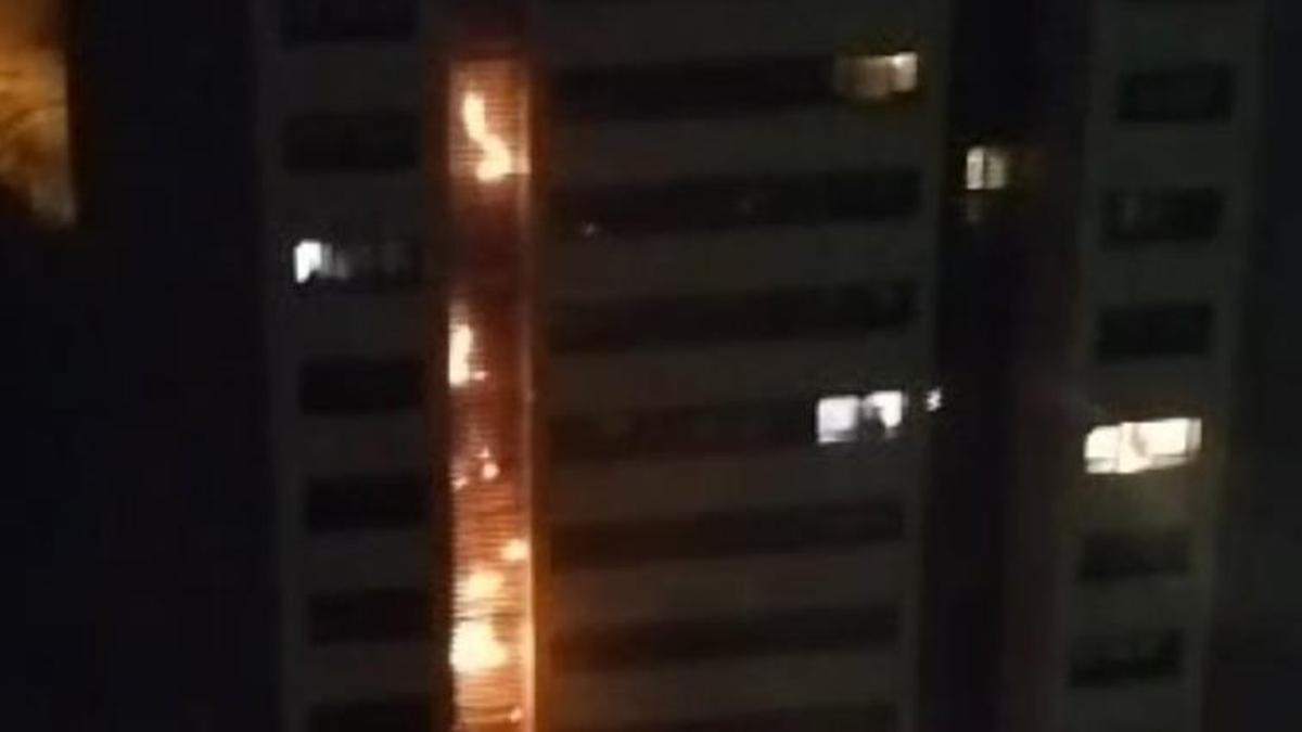 Captura de uno de los vídeos del incendio de Rentería (Guipúzcoa)