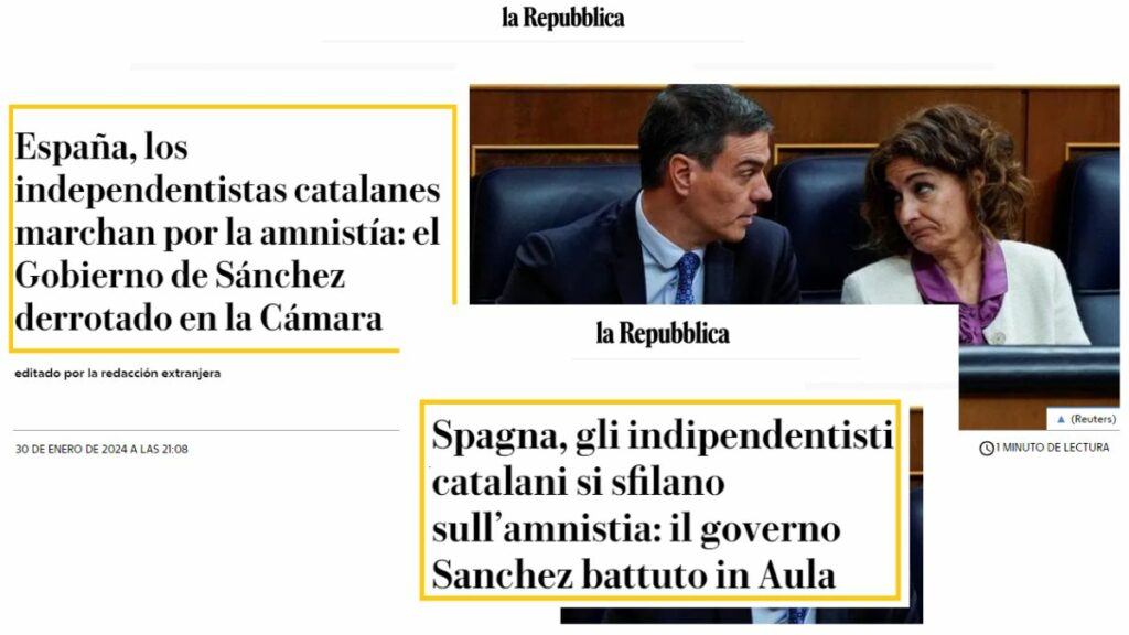 La amnistía en la prensa extranjera: La Repubblica