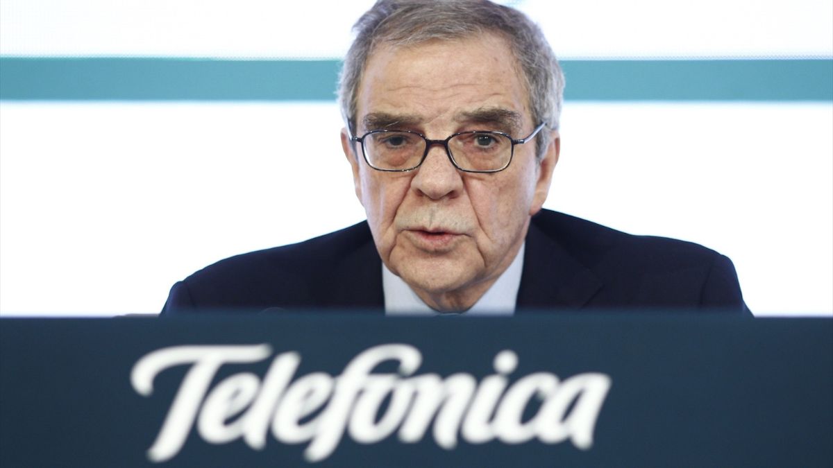 El expresidente de Telefónica, César Alierta, en una presentación de resultados en 2016