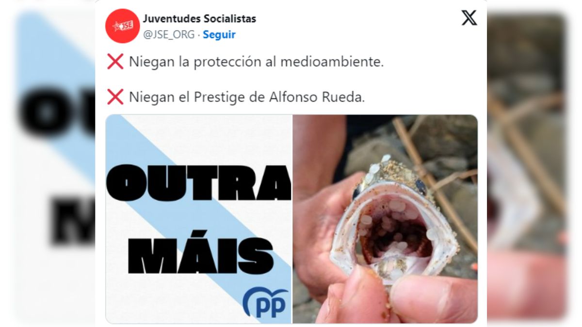 Las Juventudes Socialistas usan la imagen de un pez de Sri Lanka para denunciar el vertido de pellets en Galicia