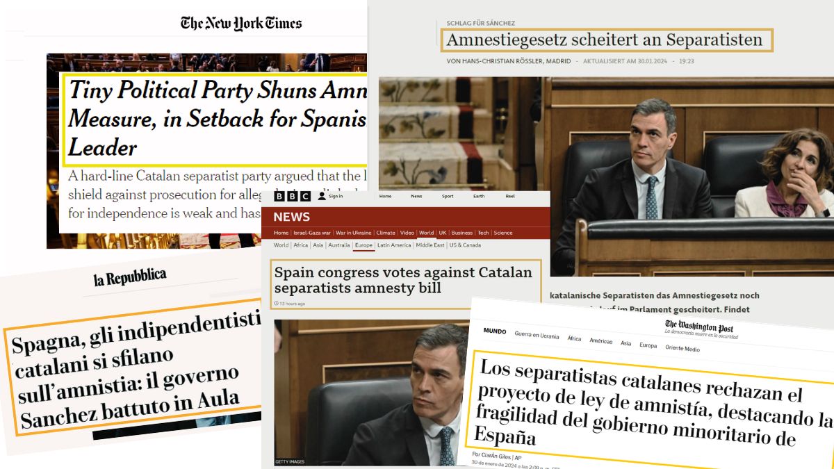 "Un puñetazo para Sánchez" o "un revés para el presidente": el "fracaso" de la amnistía en la prensa internacional