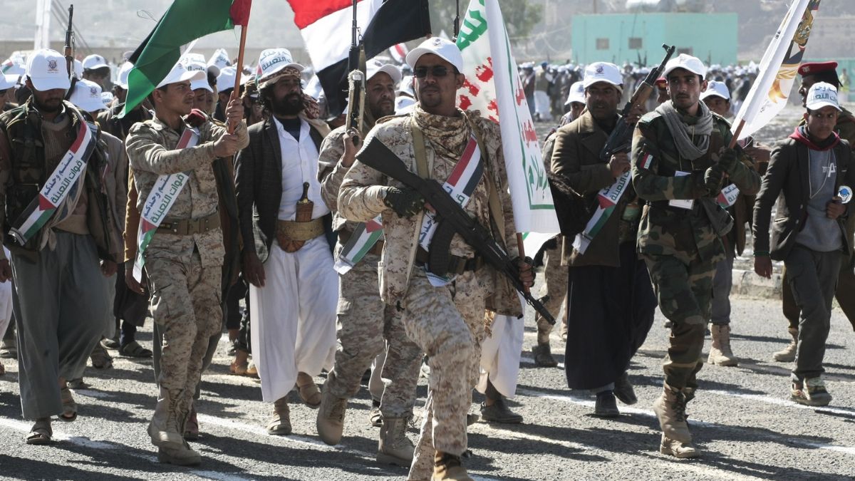 Un grupo de rebeldes hutíes en Yemen