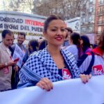 La ministra de Juventud e Infancia, Sira Rego, en la manifestación pro-palestina celebrada en Madrid