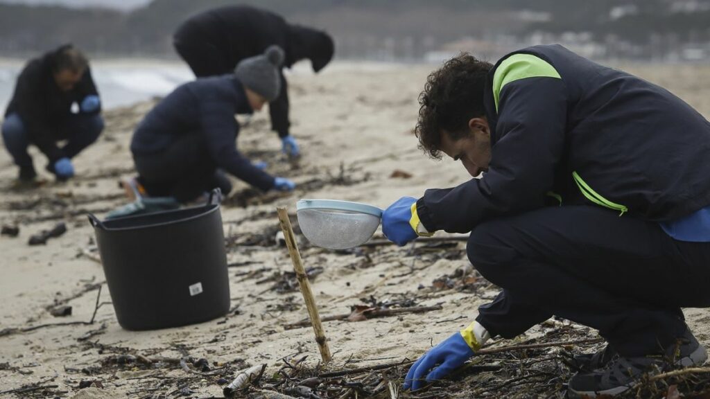 Hasta el momento se han recuperado 1.200 kilos de pellets en las playas gallegas