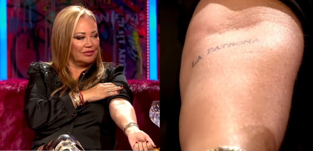 Belén Esteban se ha tatuado la palabra La patrona en el brazo