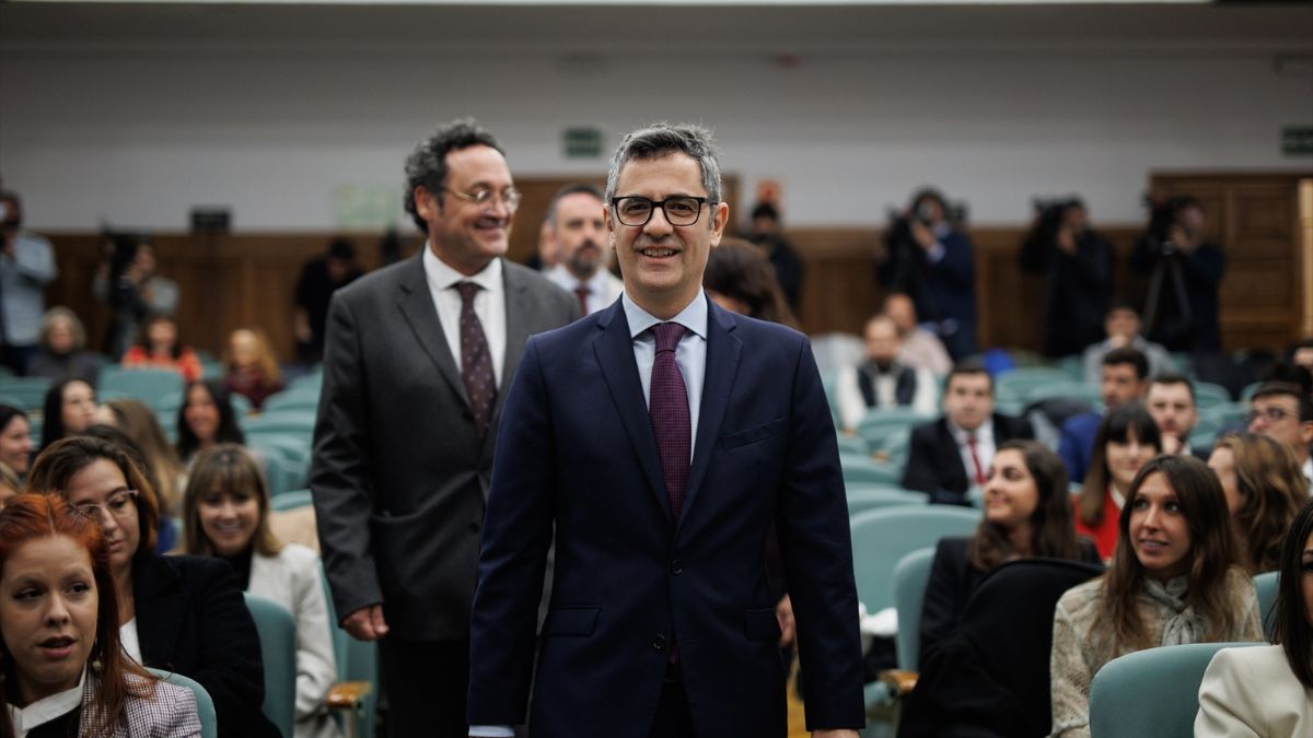 El ministro de la Presidencia, Justicia y Relaciones con las Cortes, Félix Bolaños y el fiscal general del Estado, Álvaro García Ortiz
