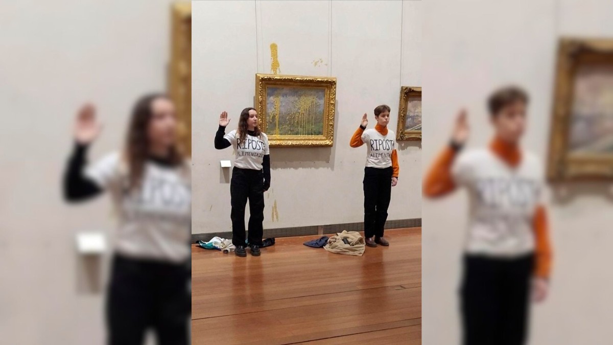 Activistas climáticas lanzan sopa a un cuadro de Monet en el Museo de Lyon