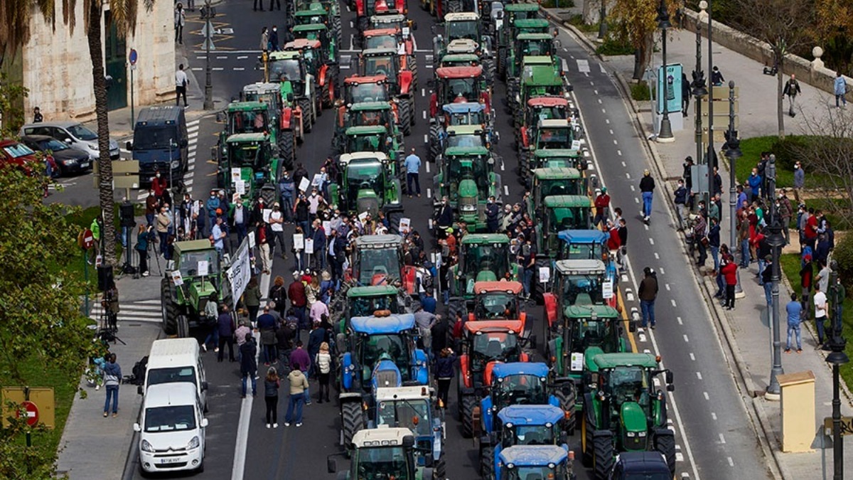 Una tractorada de los agricultores convocada en el año 2021