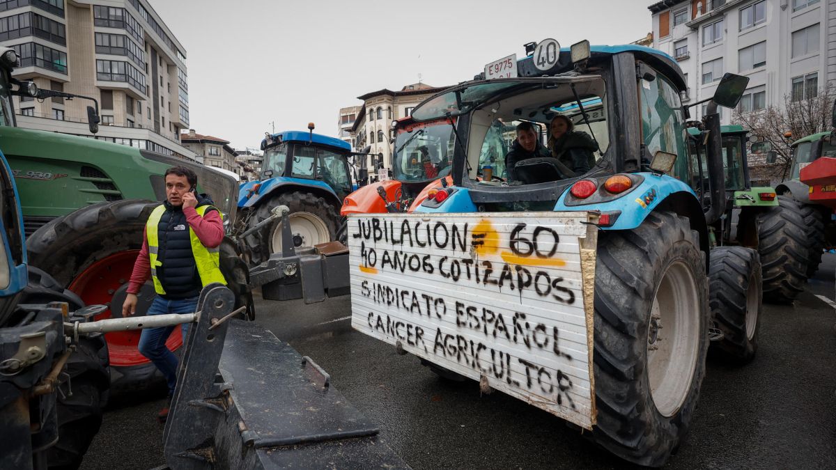 Protesta de los agricultores en Pamplona