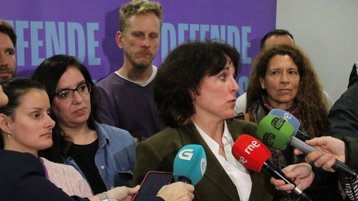 La candidata de Podemos a la Xunta, Isabel Faraldo, comparece avanzado el escrutinio del 18F