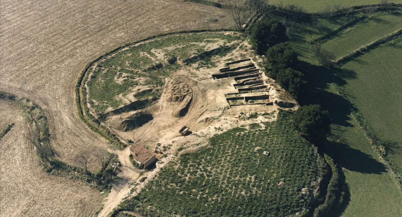Foto aérea del poblado de Alto de la Cruz, Navarra, perteneciente a la primera edad del hierro