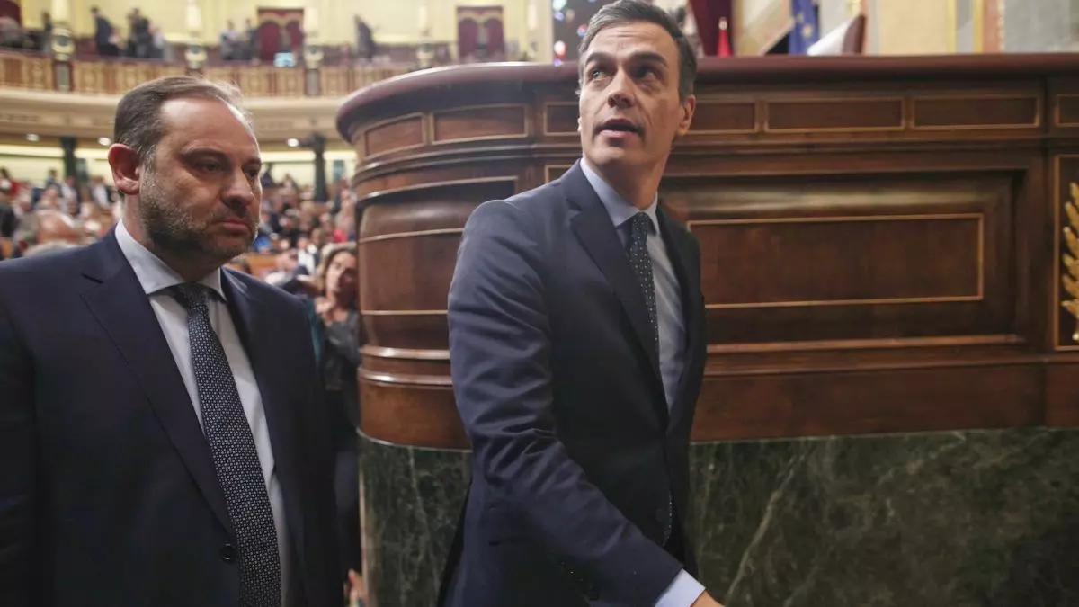 José Luis Ábalos y Pedro Sánchez en el Congreso de los Diputados