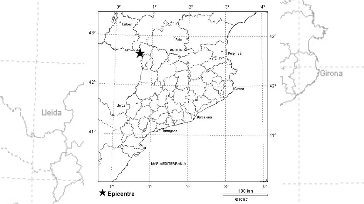 Un terremoto de magnitud 3,3 con epicentro en Huesca sacude Lleida