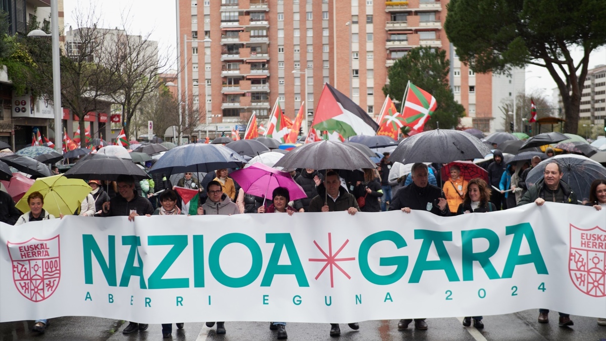 Manifestación de EH Bildu con motivo del Aberri Eguna Elecciones vascas: la decisión ya está tomada