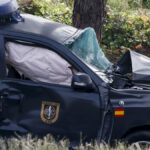Vehículo del GAR de la Guardia Civil arrollado en Los Palacios (Sevilla)
