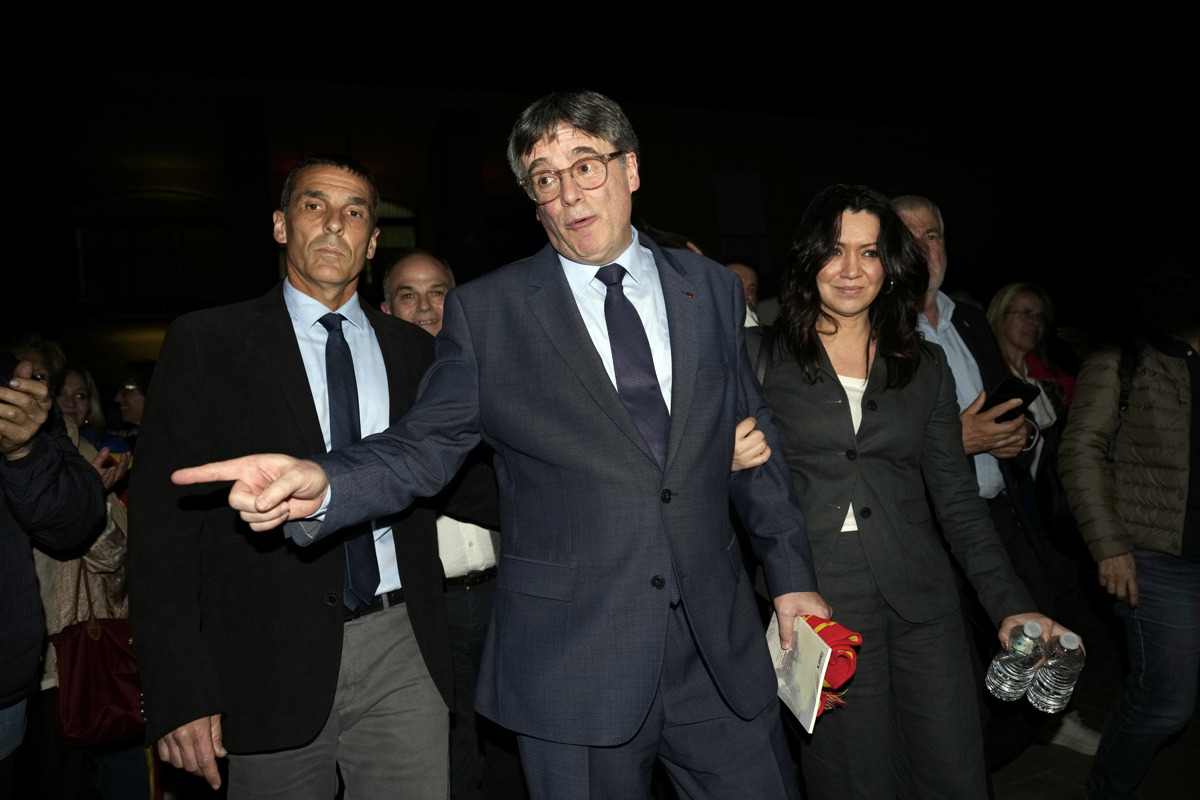 Puigdemont, el pasado jueves 21 de marzo durante el anuncio de su candidatura