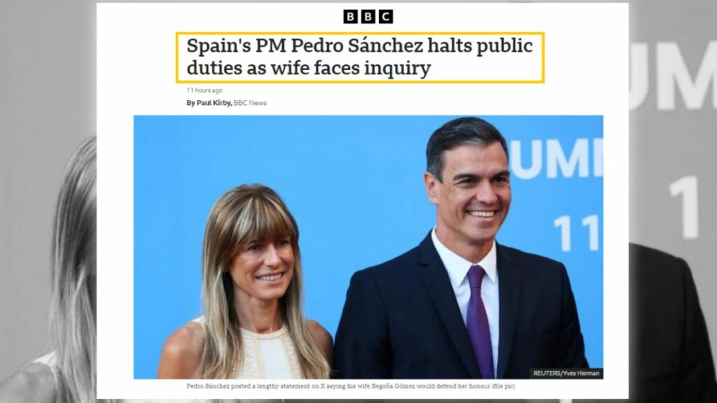 La noticia de Pedro Sánchez sobre su posible dimisión en BBC