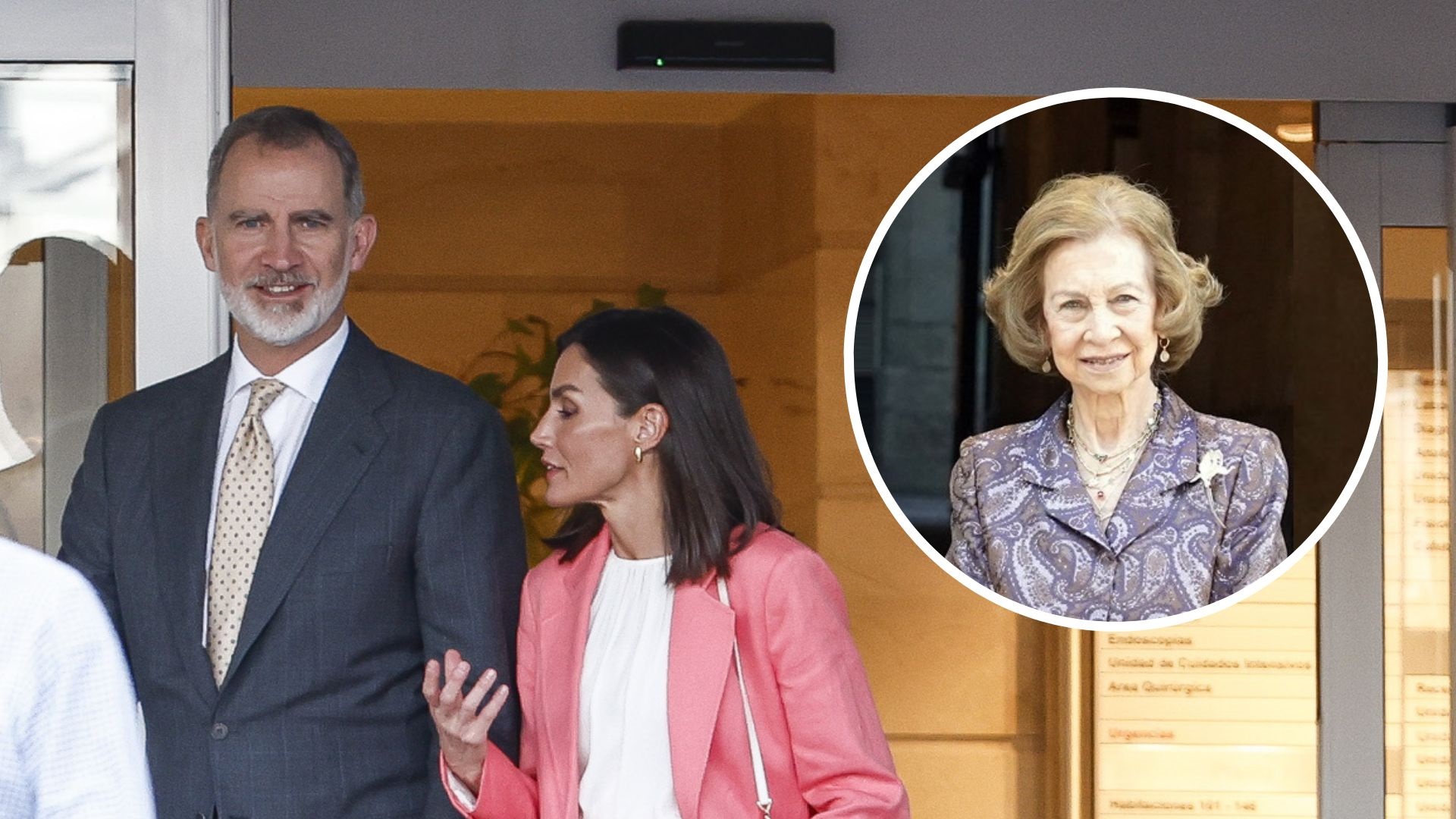 Los reyes Felipe y Letizia visitan a la reina Sofía en la clínica Ruber