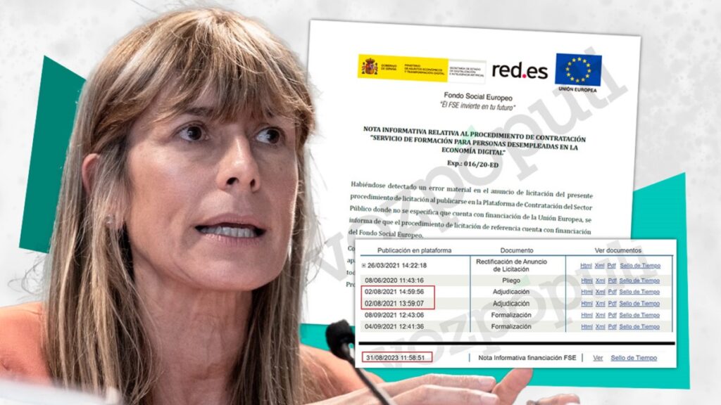 El Gobierno rectificó e incluyó fondos UE tras adjudicar el contrato a la UTE recomendada por Begoña Gómez