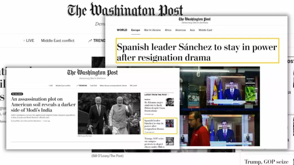 Pedro Sánchez en 'The Washington Post'