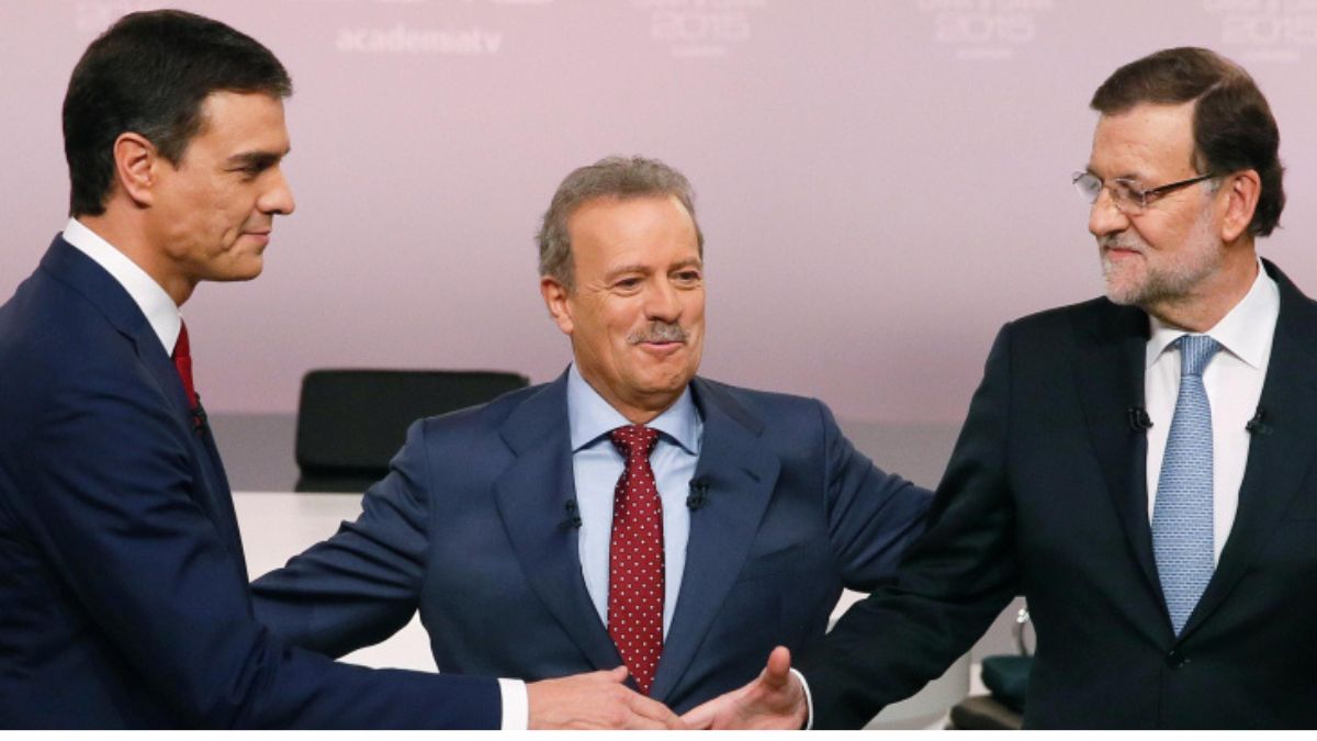 Sánchez y Rajoy durante un debate electoral en TVE.