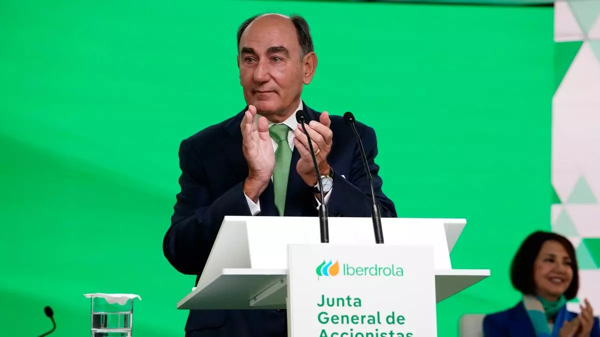 El presidente de Iberdrola, Ignacio Galán, en la Junta de Accionistas en Bilbao