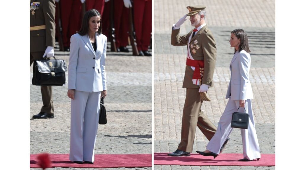 La reina Letizia en la jura de bandera del rey Felipe VI con su promoción 40 años después