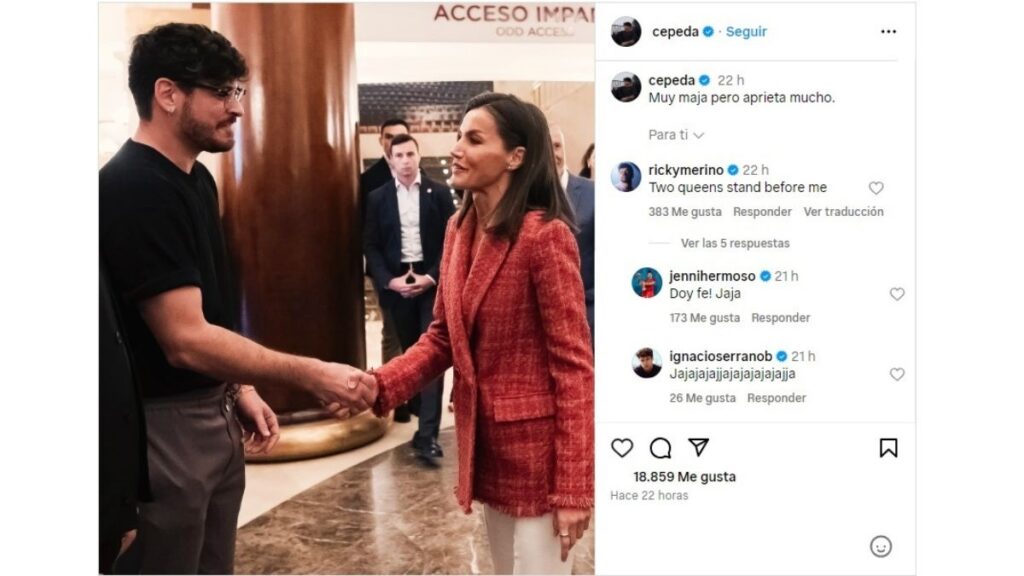 Luis Cepeda hace un comentario sobre lo fuerte que aprieta la mano la reina Letizia
