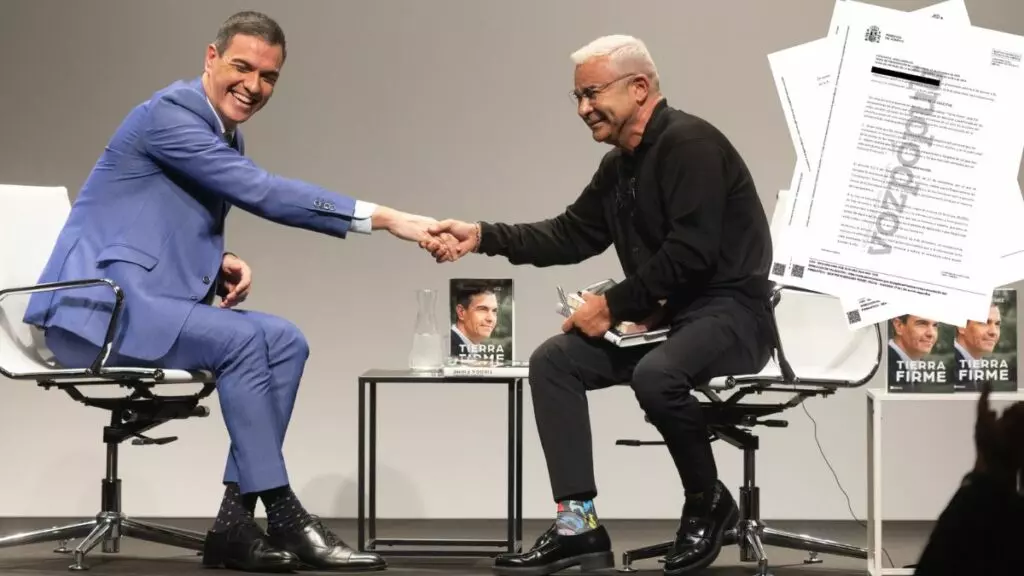 Pedro Sánchez en la presentación de su libro con Jorge Javier Vázquez